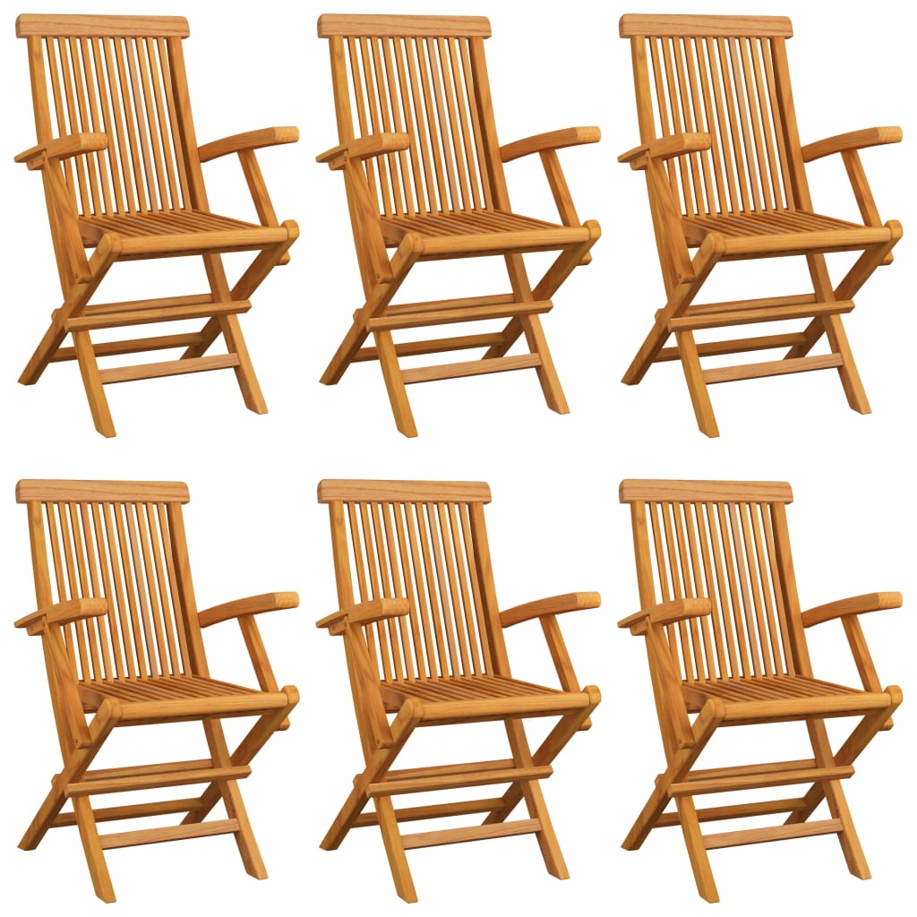 Tuinstoelen 6 st met taupe kussens massief teakhout is nu te koop bij PeponiXL, paradijselijk wonen!