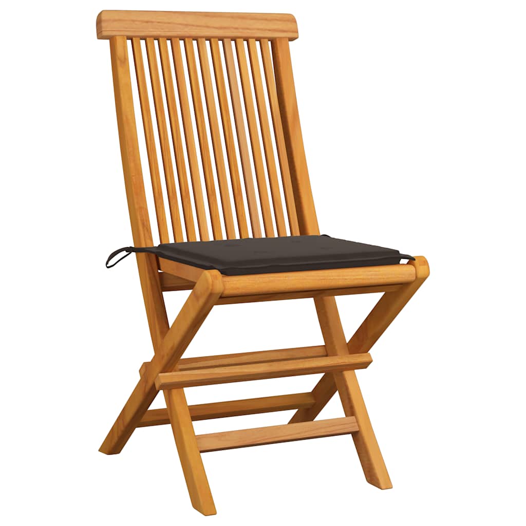 Tuinstoelen 4 st met taupe kussens massief teakhout is nu te koop bij PeponiXL, paradijselijk wonen!