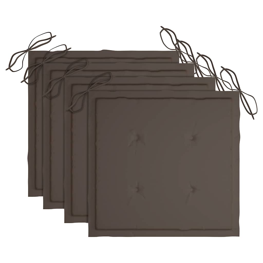 Tuinstoelen 4 st met taupe kussens massief teakhout is nu te koop bij PeponiXL, paradijselijk wonen!