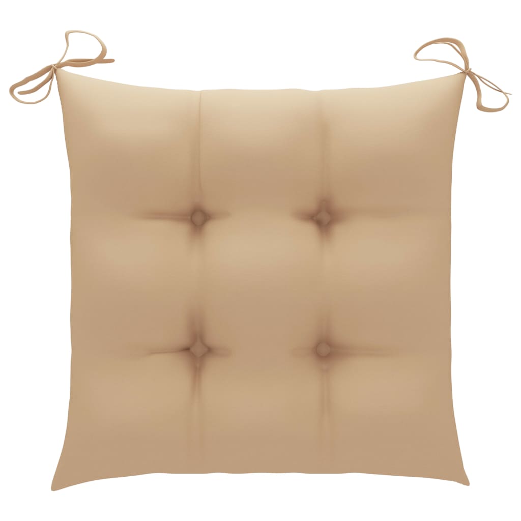 Tuinstoelen 4 st met beige kussens massief teakhout is nu te koop bij PeponiXL, paradijselijk wonen!