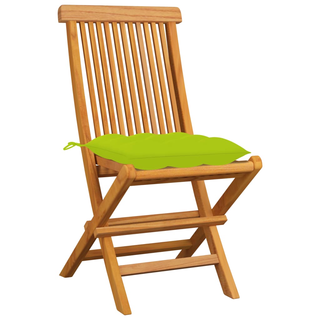 Tuinstoelen 4 st met heldergroene kussens massief teakhout is nu te koop bij PeponiXL, paradijselijk wonen!