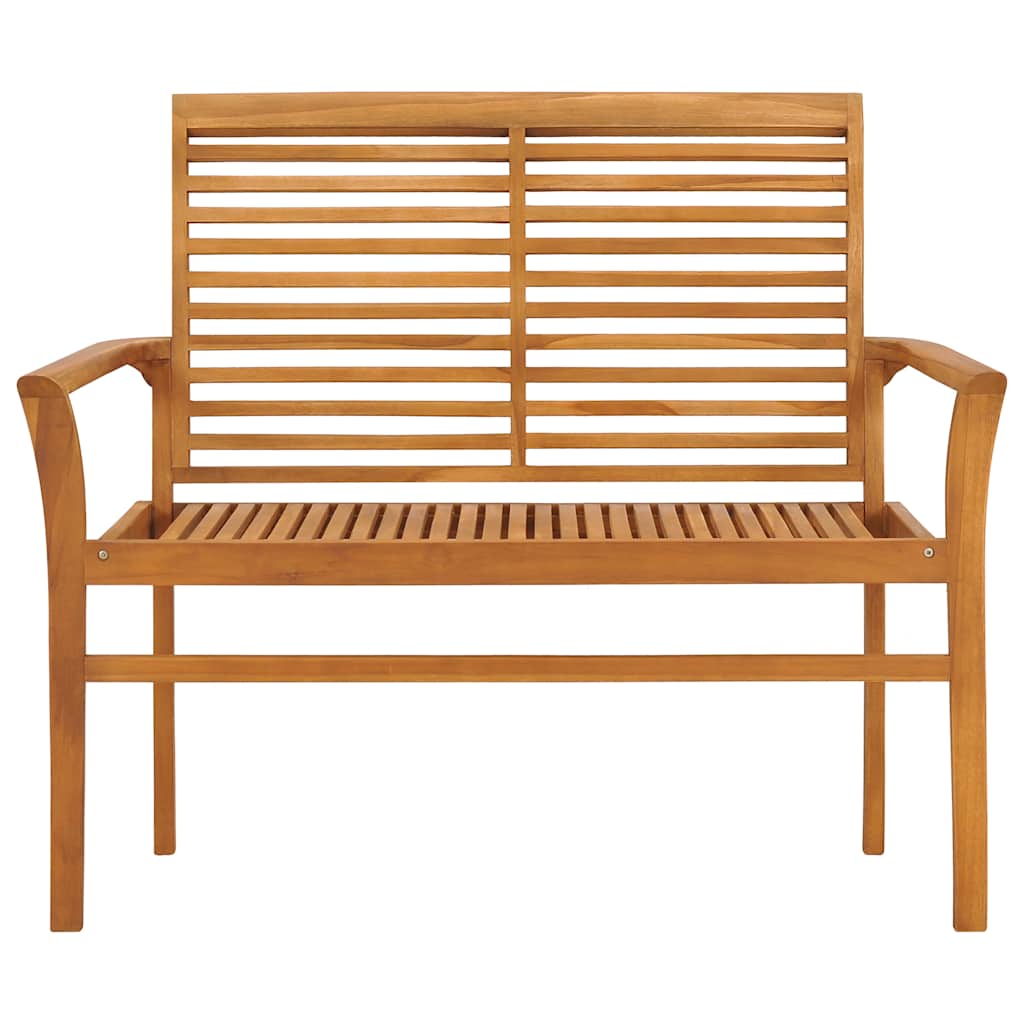 Tuinbank met crèmekleurig kussen 112 cm massief teakhout is nu te koop bij PeponiXL, paradijselijk wonen!