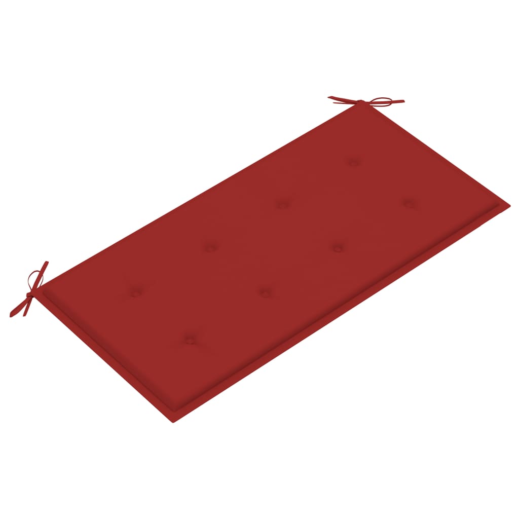 Tuinbank met rood kussen 112 cm massief teakhout is nu te koop bij PeponiXL, paradijselijk wonen!