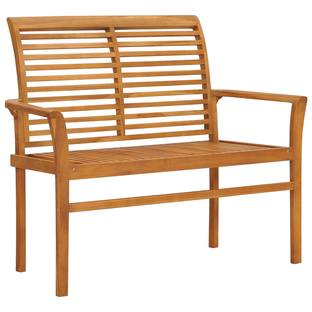 Tuinbank met crèmekleurig kussen 112 cm massief teakhout is nu te koop bij PeponiXL, paradijselijk wonen!