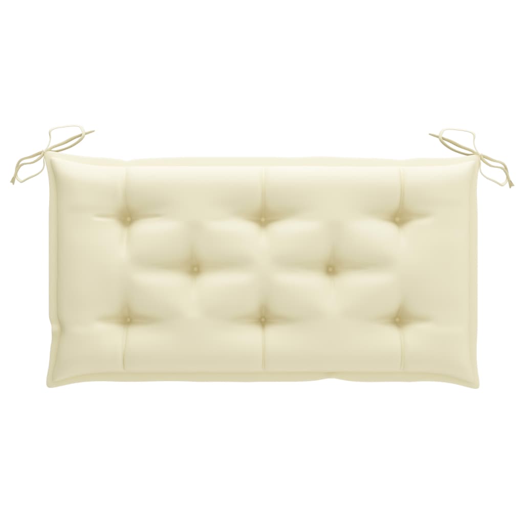 Tuinbank met crèmekleurig kussen 112 cm massief teakhout is nu te koop bij PeponiXL, paradijselijk wonen!