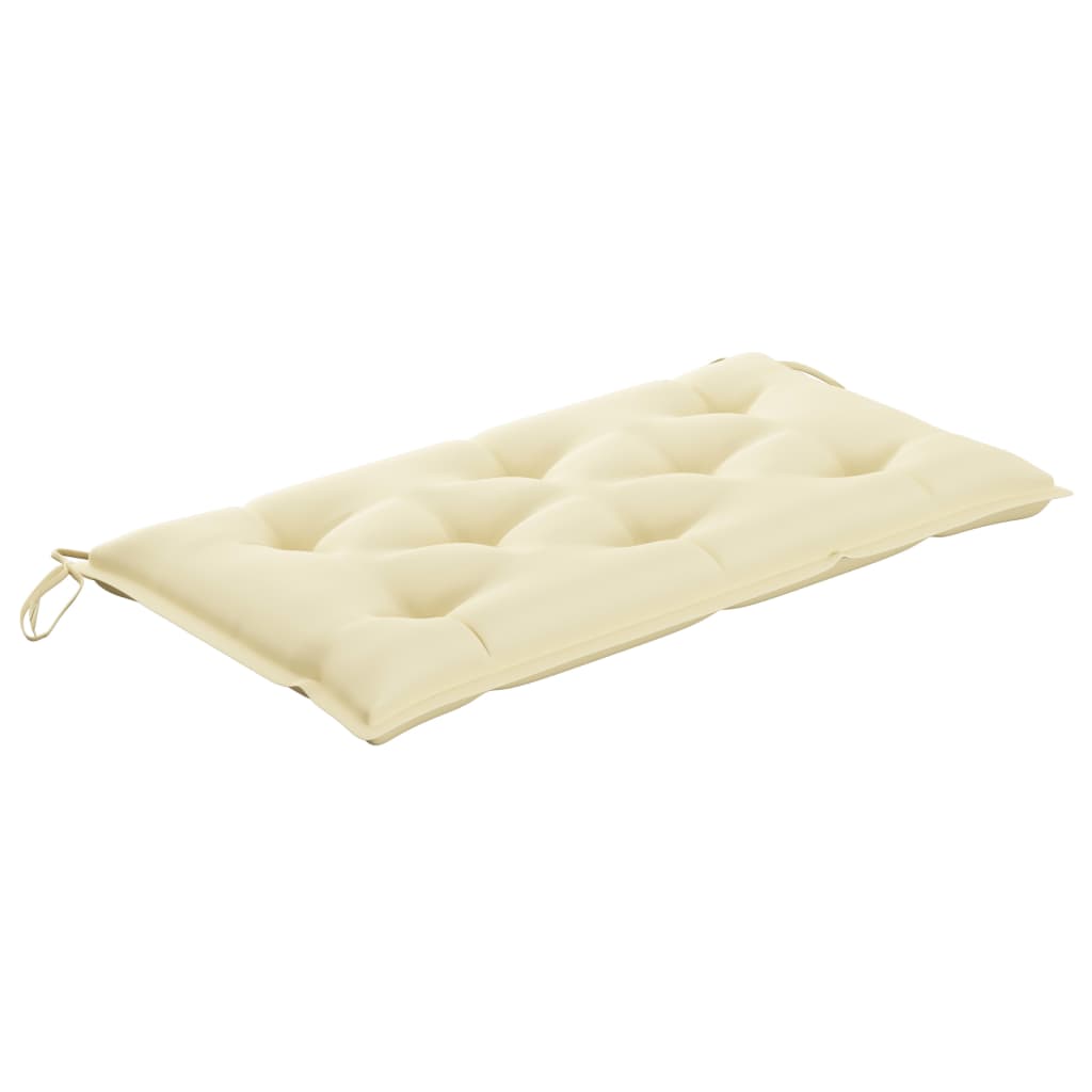 Tuinbank met crèmekleurig kussen 112 cm massief teakhout is nu te koop bij PeponiXL, paradijselijk wonen!