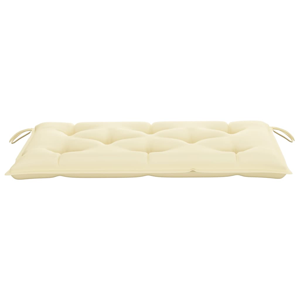 Tuinbank met crèmekleurig kussen 112 cm massief teakhout is nu te koop bij PeponiXL, paradijselijk wonen!