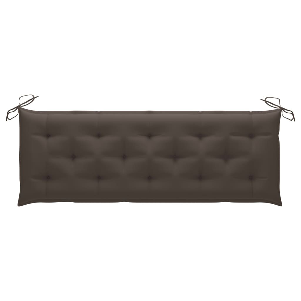 Tuinbank met taupe kussen 150 cm massief teakhout is nu te koop bij PeponiXL, paradijselijk wonen!