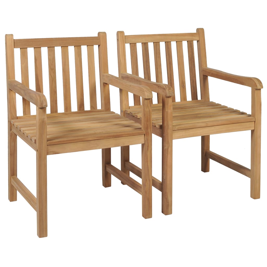 Tuinstoelen 2 st met crèmewitte kussens massief teakhout is nu te koop bij PeponiXL, paradijselijk wonen!