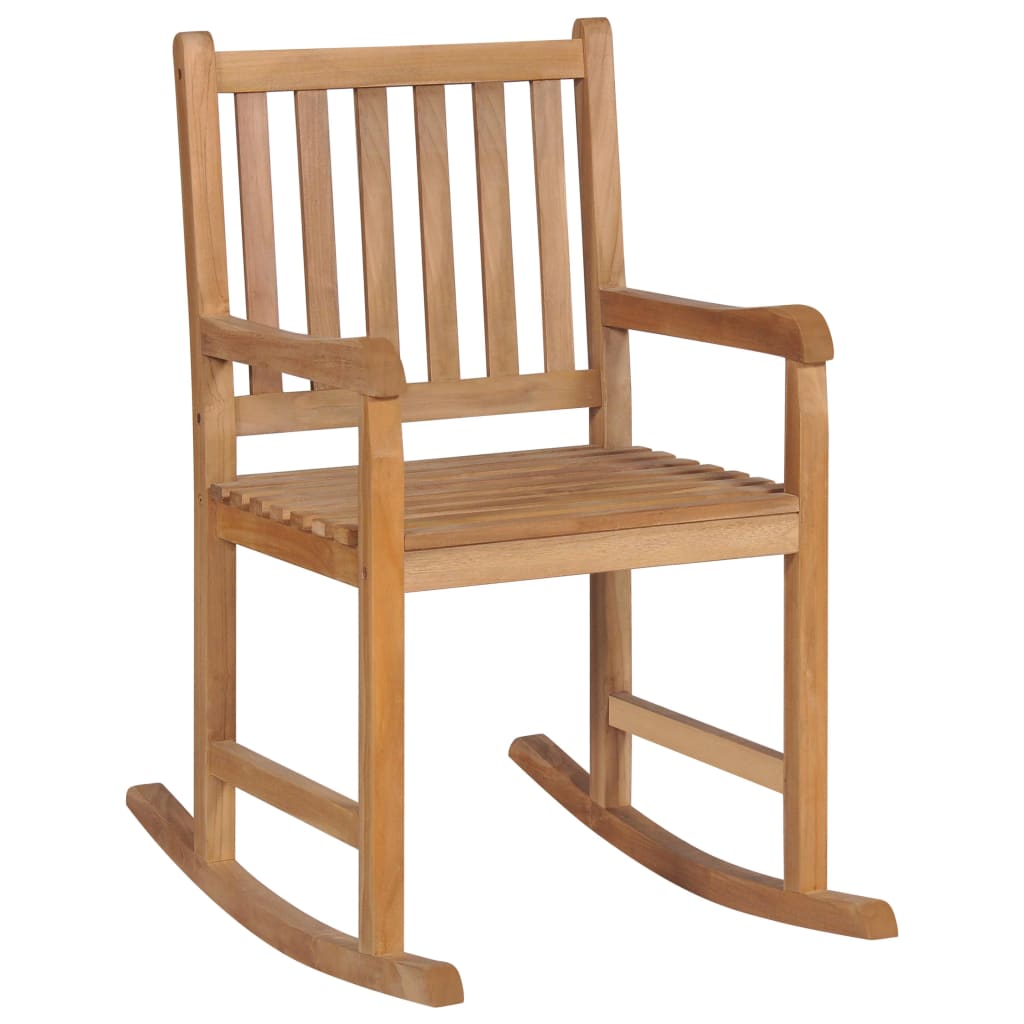 Schommelstoel met grijs kussen massief teakhout is nu te koop bij PeponiXL, paradijselijk wonen!