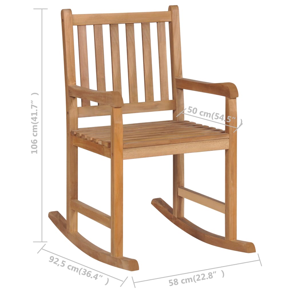 Schommelstoel met grijs kussen massief teakhout is nu te koop bij PeponiXL, paradijselijk wonen!