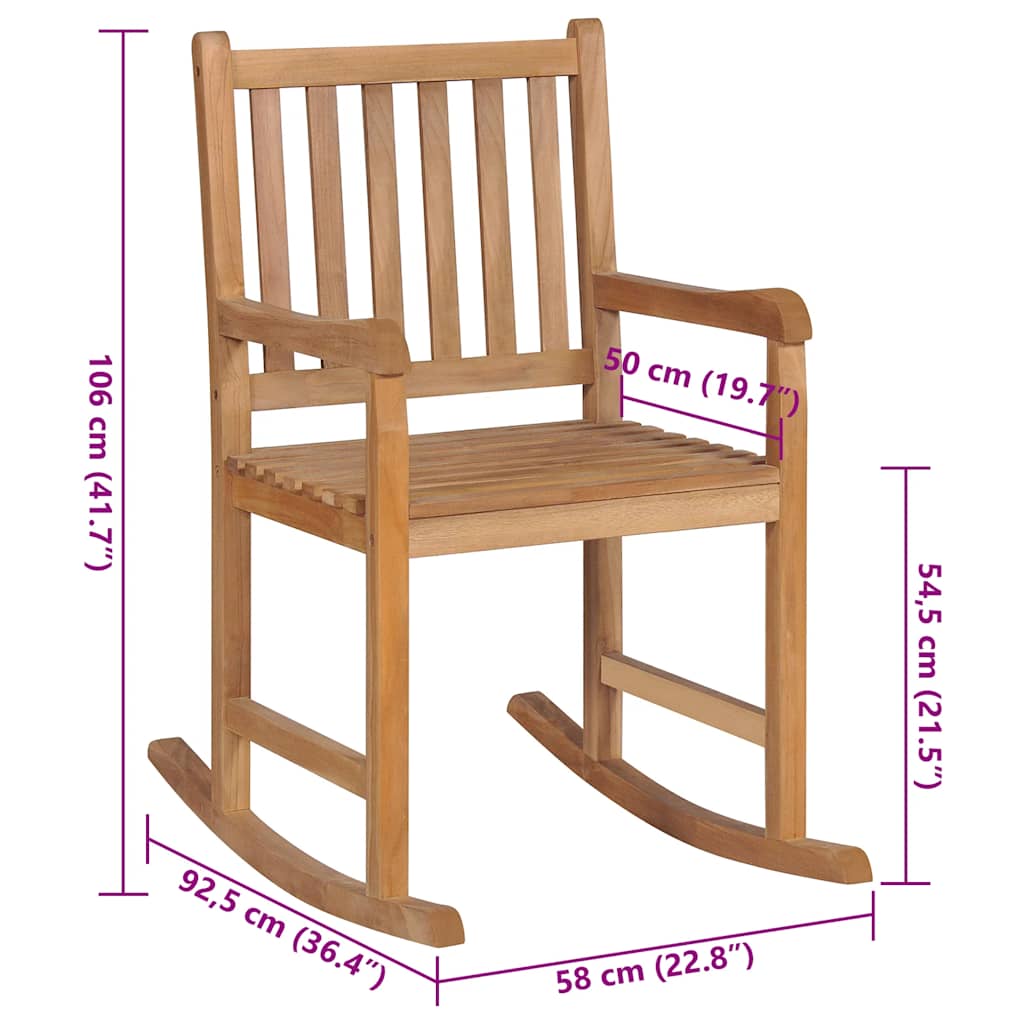 Schommelstoel met wijnrood kussen massief teakhout is nu te koop bij PeponiXL, paradijselijk wonen!