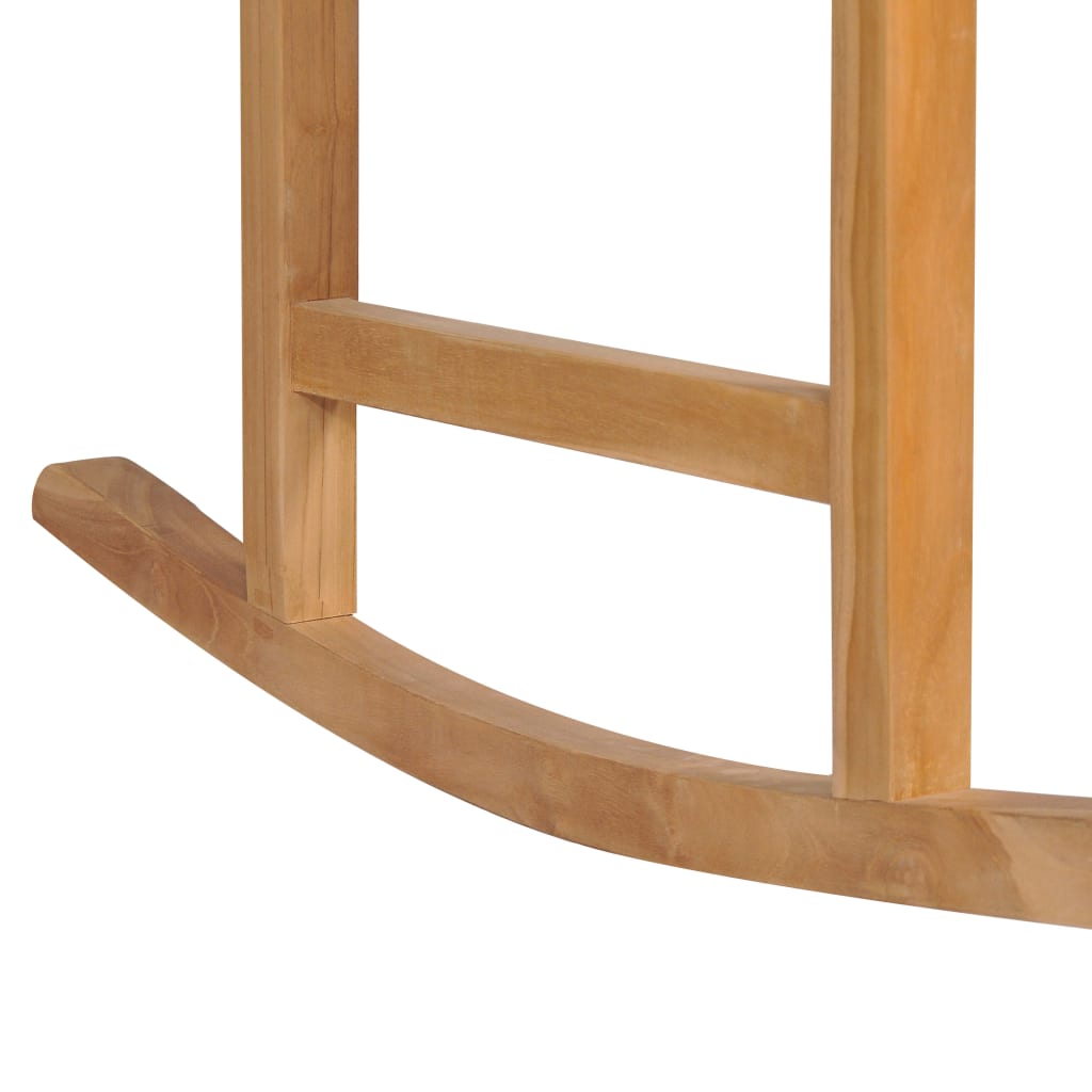 Schommelstoel met taupe kussen massief teakhout is nu te koop bij PeponiXL, paradijselijk wonen!