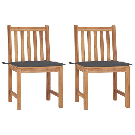 Tuinstoelen 2 st met kussens massief teakhout is nu te koop bij PeponiXL, paradijselijk wonen!