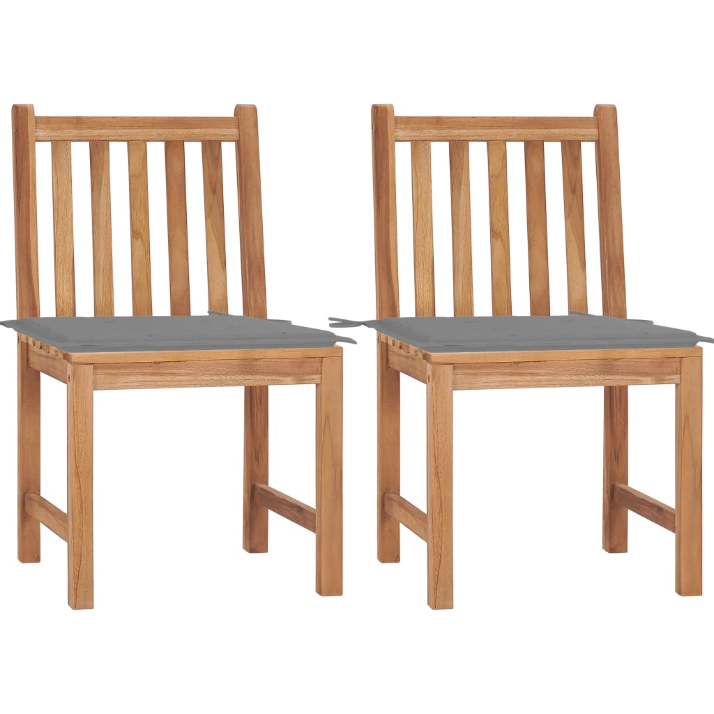 Tuinstoelen 2 st met kussens massief teakhout is nu te koop bij PeponiXL, paradijselijk wonen!