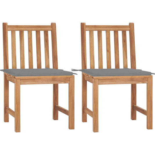 Tuinstoelen 2 st met kussens massief teakhout is nu te koop bij PeponiXL, paradijselijk wonen!