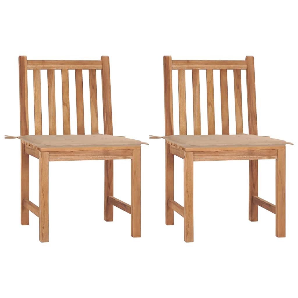 Tuinstoelen 2 st met kussens massief teakhout is nu te koop bij PeponiXL, paradijselijk wonen!