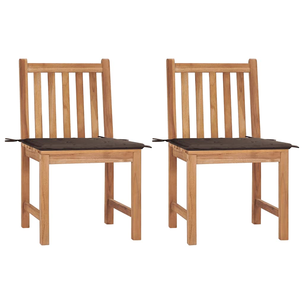 Tuinstoelen 2 st met kussens massief teakhout is nu te koop bij PeponiXL, paradijselijk wonen!