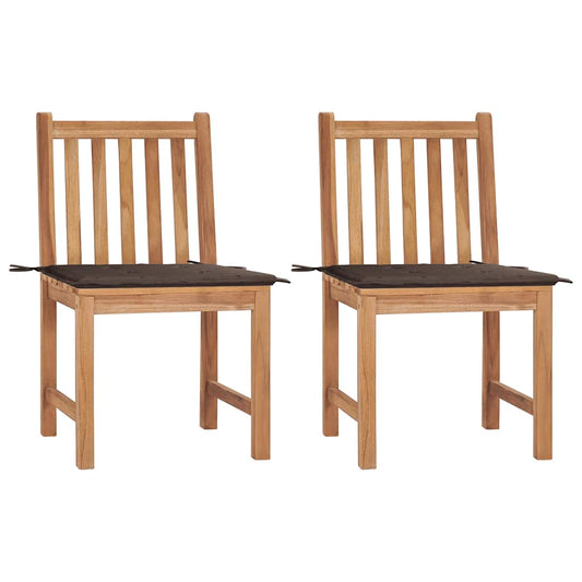 Tuinstoelen 2 st met kussens massief teakhout is nu te koop bij PeponiXL, paradijselijk wonen!
