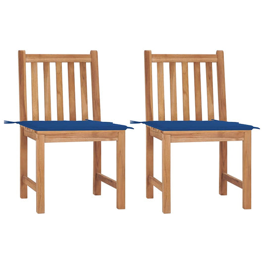 Tuinstoelen 2 st met kussens massief teakhout is nu te koop bij PeponiXL, paradijselijk wonen!