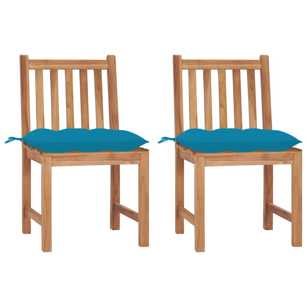 Tuinstoelen 2 st met kussens massief teakhout is nu te koop bij PeponiXL, paradijselijk wonen!