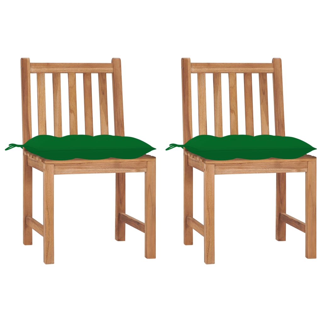 Tuinstoelen 2 st met kussens massief teakhout is nu te koop bij PeponiXL, paradijselijk wonen!