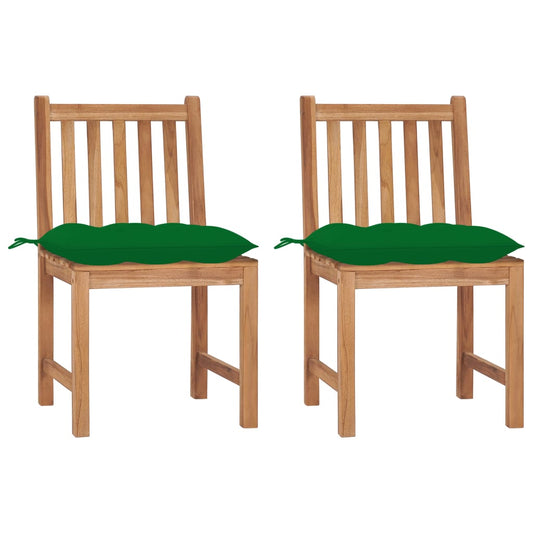 Tuinstoelen 2 st met kussens massief teakhout is nu te koop bij PeponiXL, paradijselijk wonen!