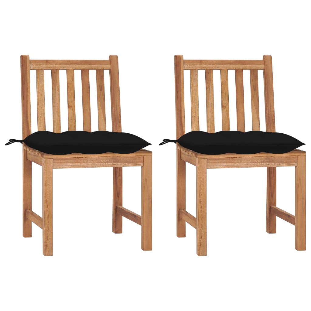 Tuinstoelen 2 st met kussens massief teakhout is nu te koop bij PeponiXL, paradijselijk wonen!