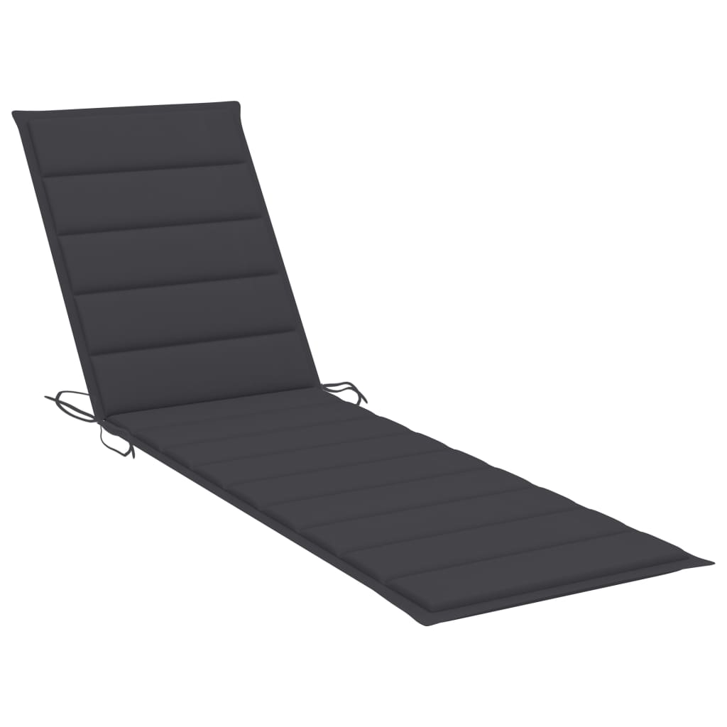 Ligbed met antracietkleurig kussen massief teakhout is nu te koop bij PeponiXL, paradijselijk wonen!