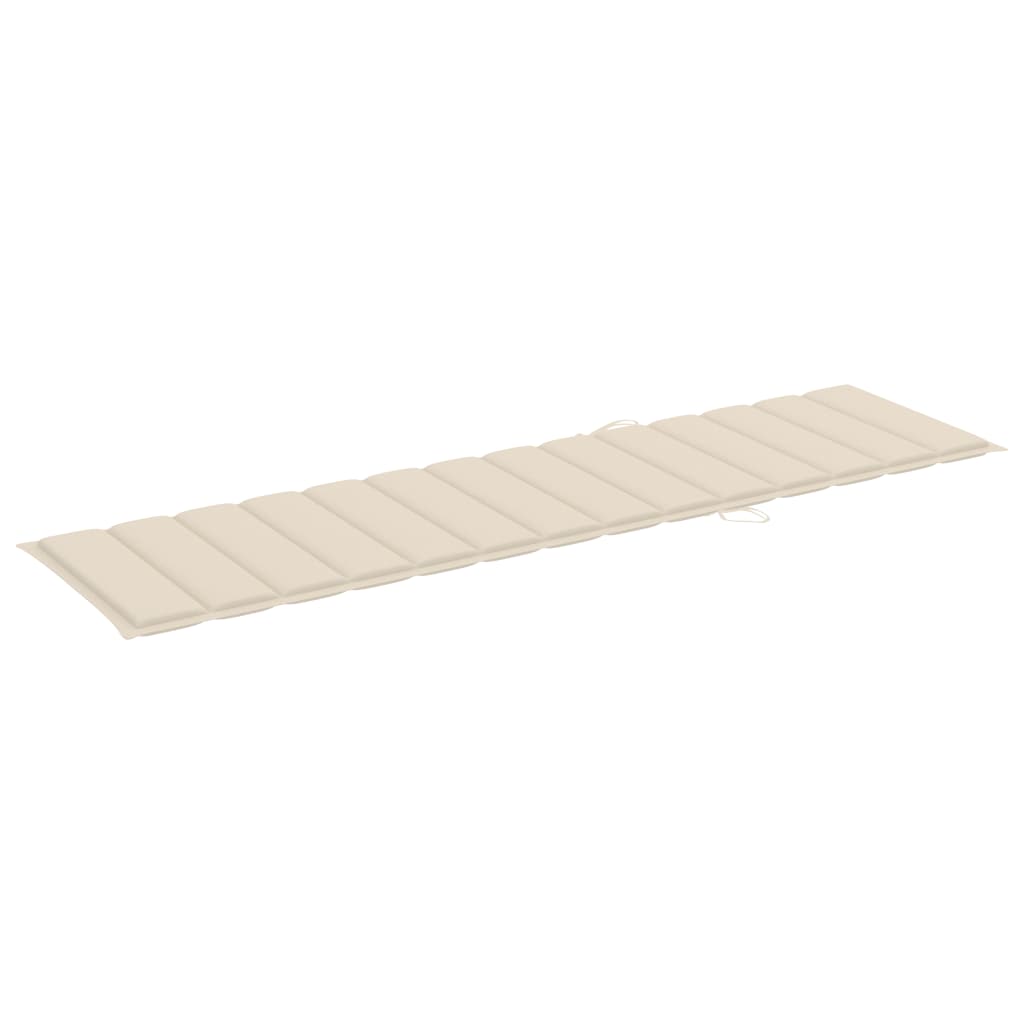 Ligbed met crèmekleurig kussen massief teakhout is nu te koop bij PeponiXL, paradijselijk wonen!