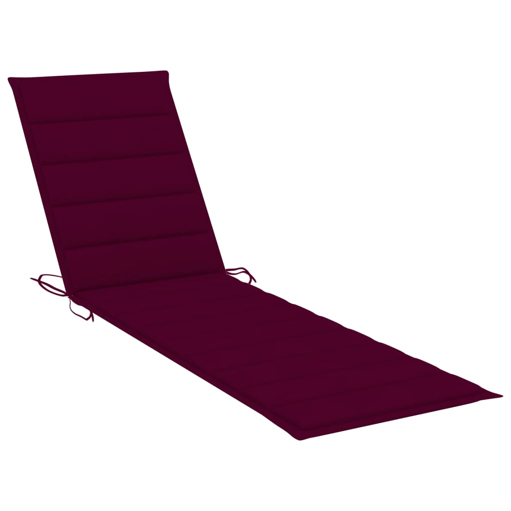 Ligbed met wijnrood kussen massief teakhout is nu te koop bij PeponiXL, paradijselijk wonen!