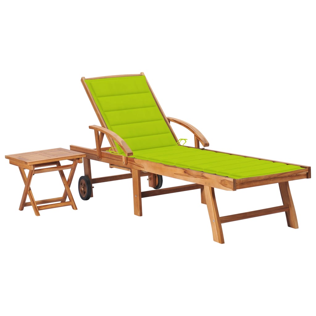 Ligbed met tafel en kussen massief teakhout is nu te koop bij PeponiXL, paradijselijk wonen!