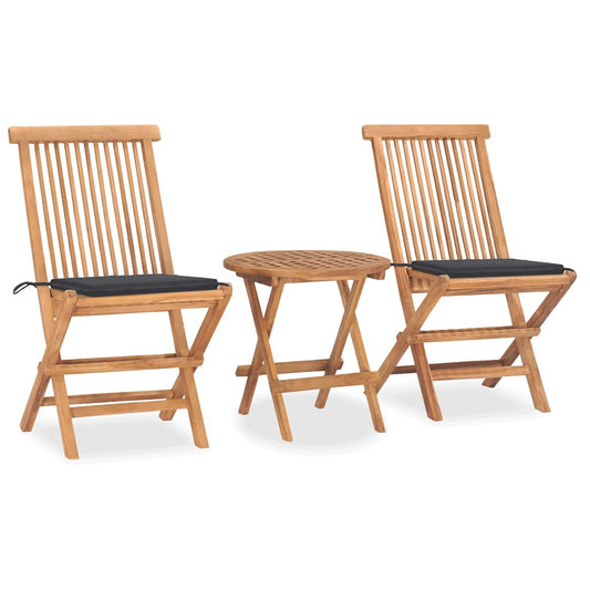 3-delige Tuinset inklapbaar met kussen massief teakhout is nu te koop bij PeponiXL, paradijselijk wonen!