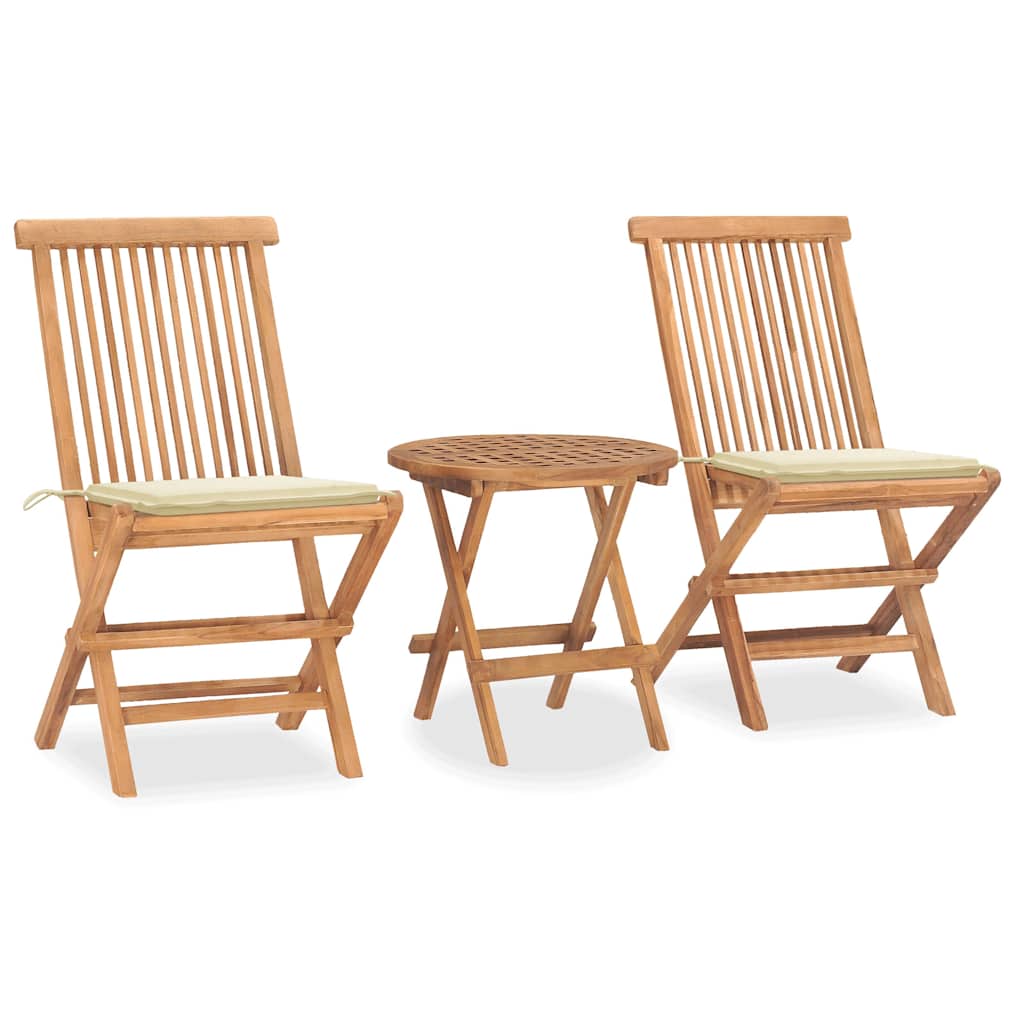 3-delige Tuinset inklapbaar met kussen massief teakhout is nu te koop bij PeponiXL, paradijselijk wonen!