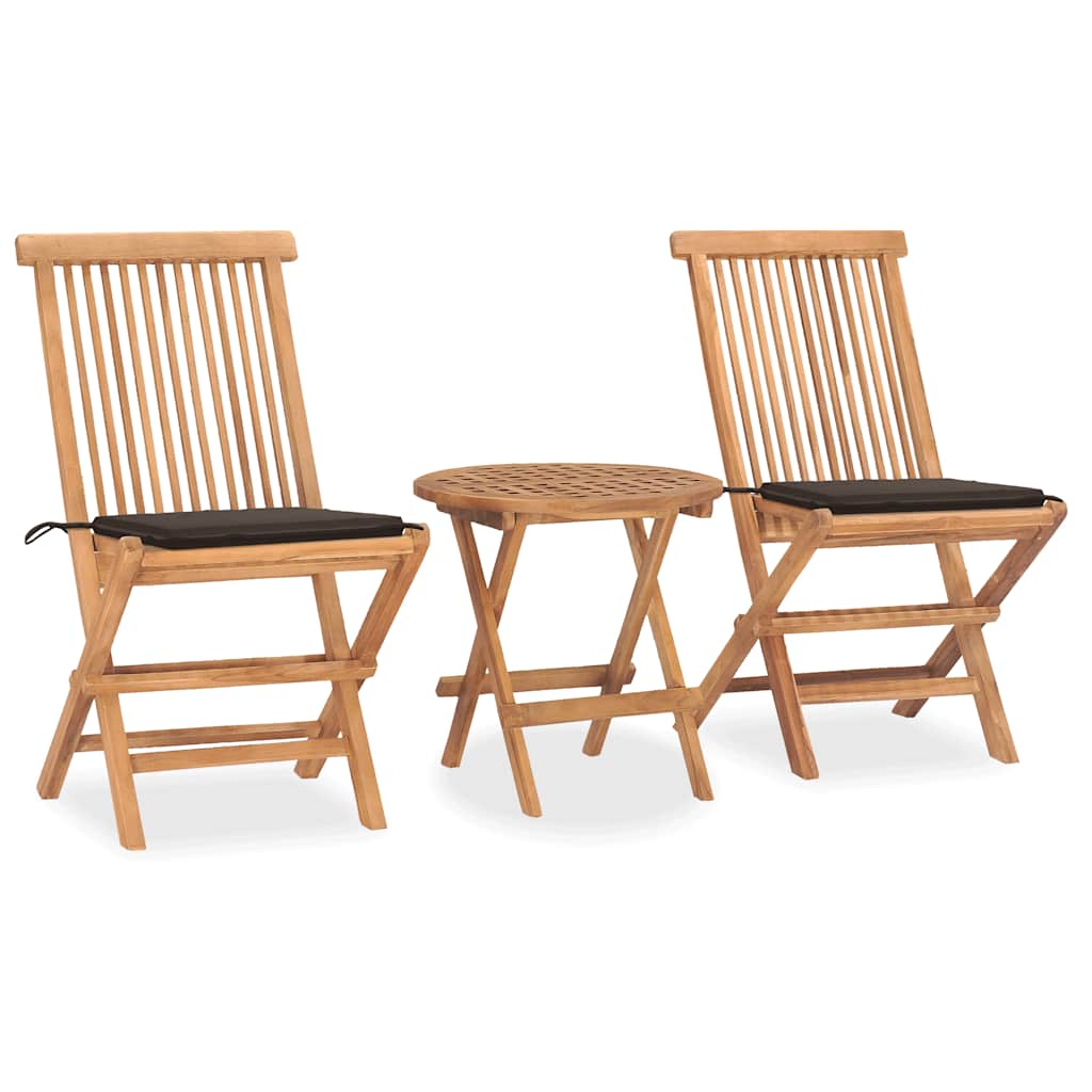 3-delige Tuinset inklapbaar met kussen massief teakhout is nu te koop bij PeponiXL, paradijselijk wonen!