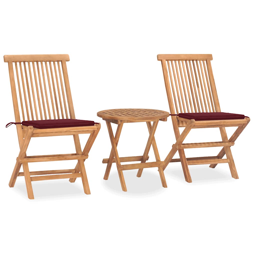 3-delige Tuinset inklapbaar met kussen massief teakhout is nu te koop bij PeponiXL, paradijselijk wonen!