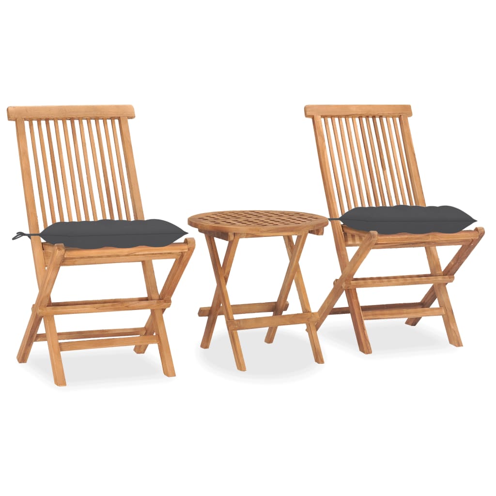 3-delige Tuinset inklapbaar met kussen massief teakhout is nu te koop bij PeponiXL, paradijselijk wonen!