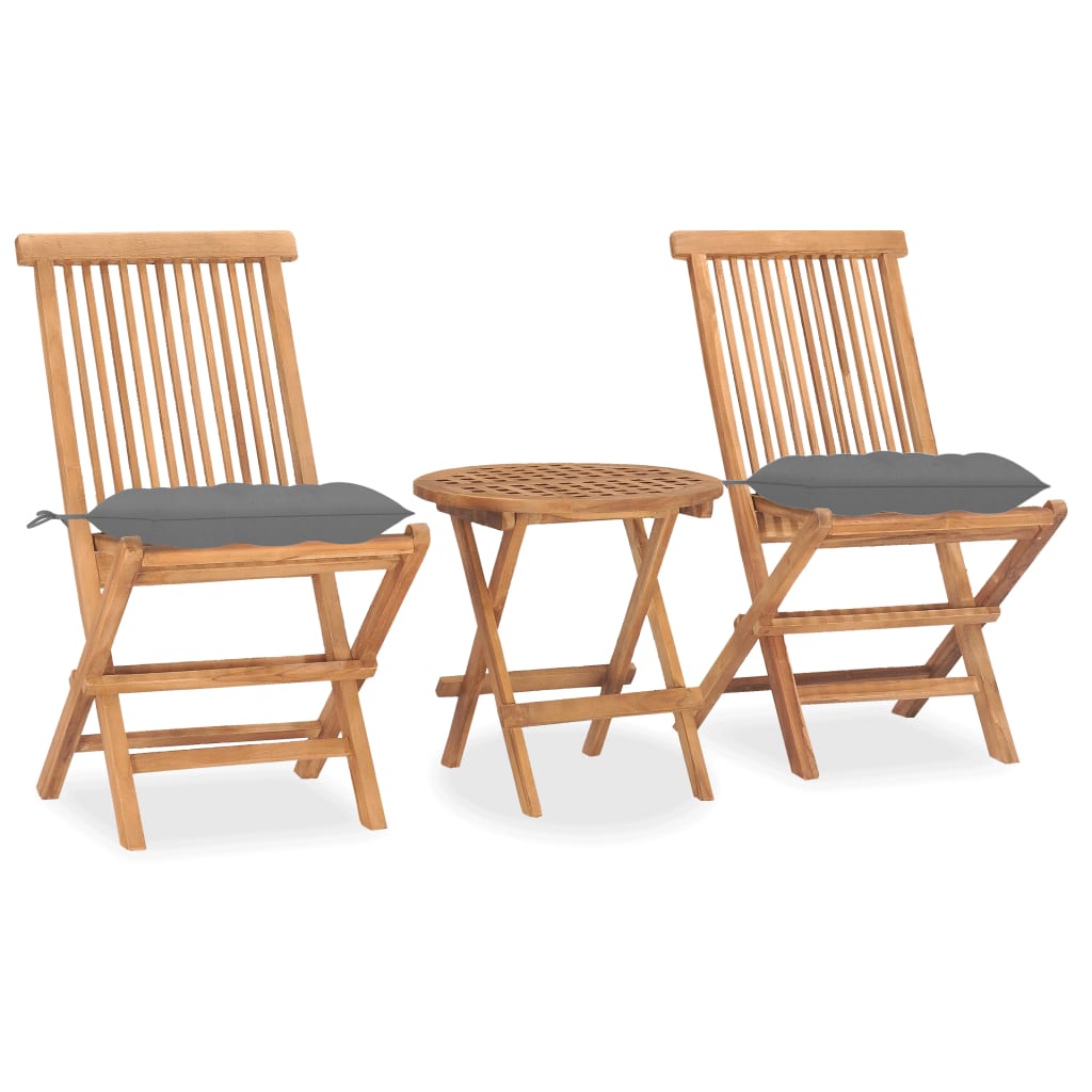 3-delige Tuinset inklapbaar met kussen massief teakhout is nu te koop bij PeponiXL, paradijselijk wonen!