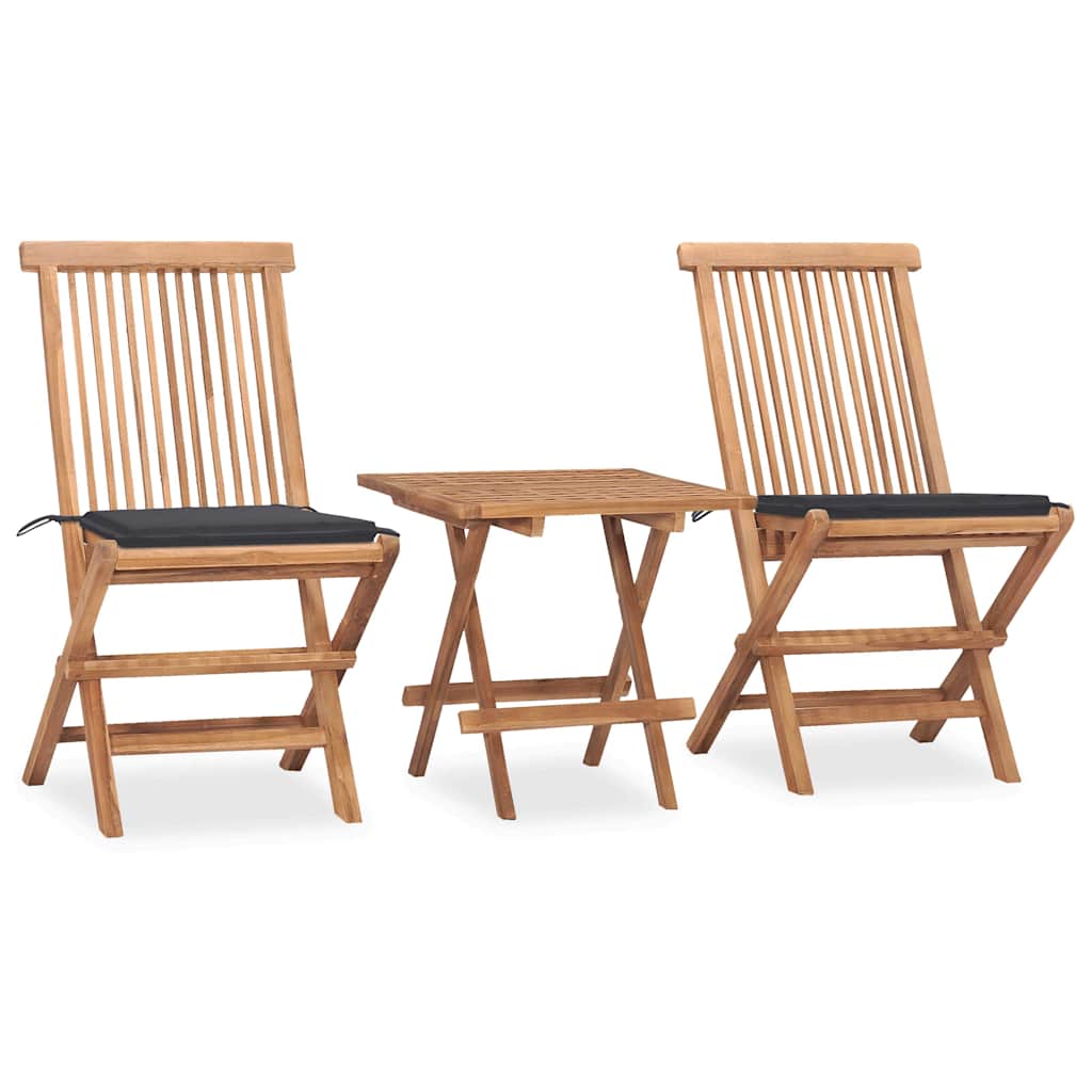 3-delige Tuinset inklapbaar met kussen massief teakhout is nu te koop bij PeponiXL, paradijselijk wonen!
