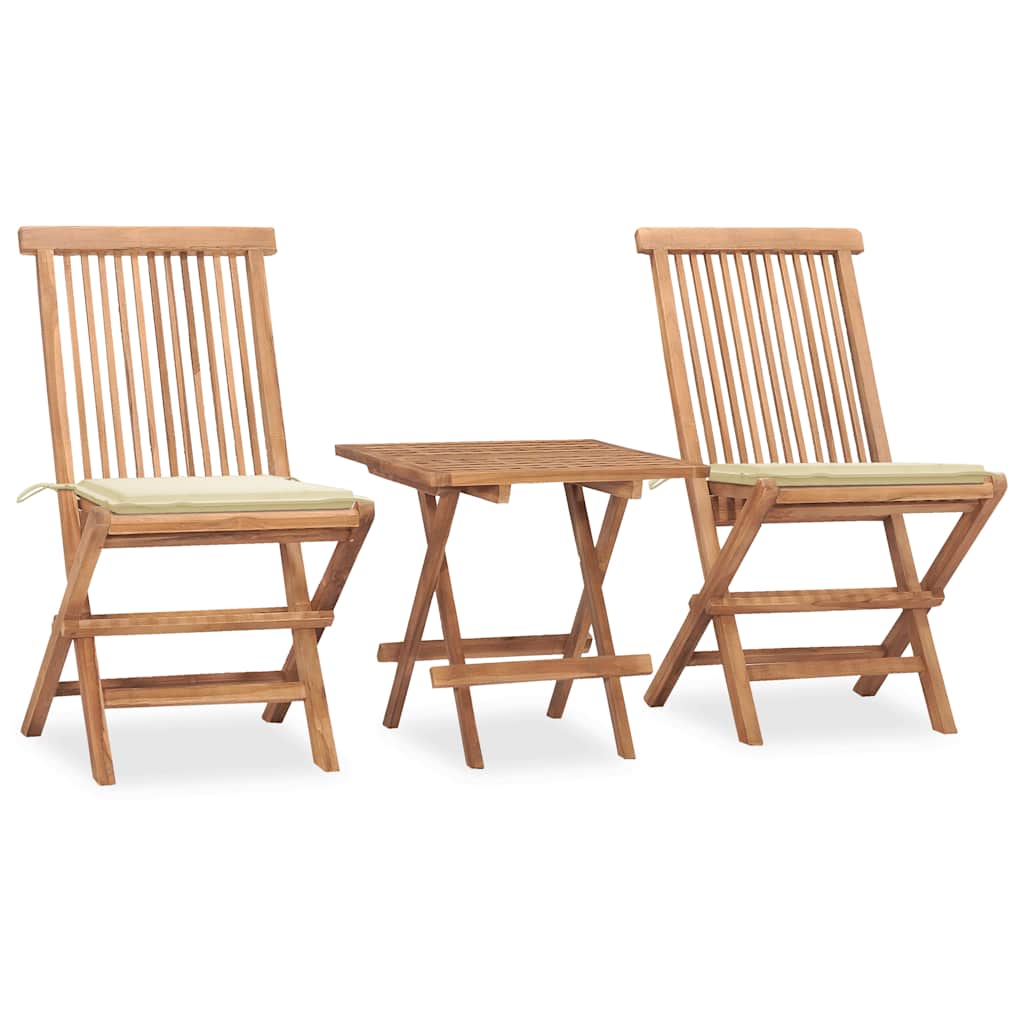 3-delige Tuinset inklapbaar met kussen massief teakhout is nu te koop bij PeponiXL, paradijselijk wonen!