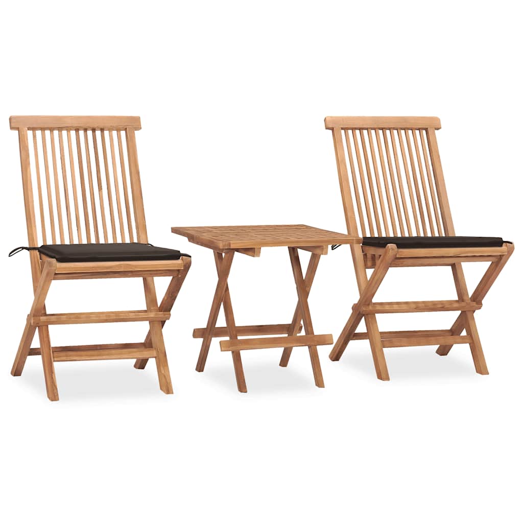 3-delige Tuinset inklapbaar met kussen massief teakhout is nu te koop bij PeponiXL, paradijselijk wonen!