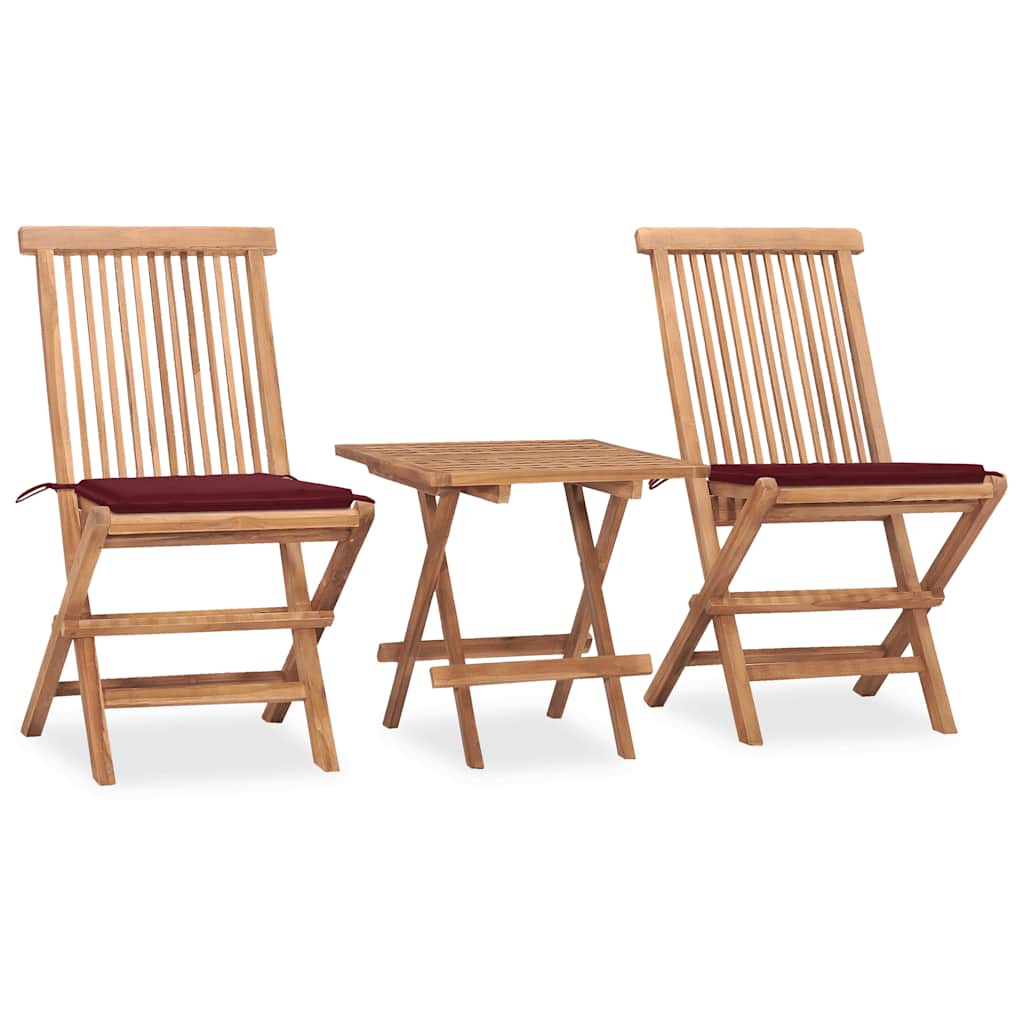 3-delige Tuinset inklapbaar met kussen massief teakhout is nu te koop bij PeponiXL, paradijselijk wonen!