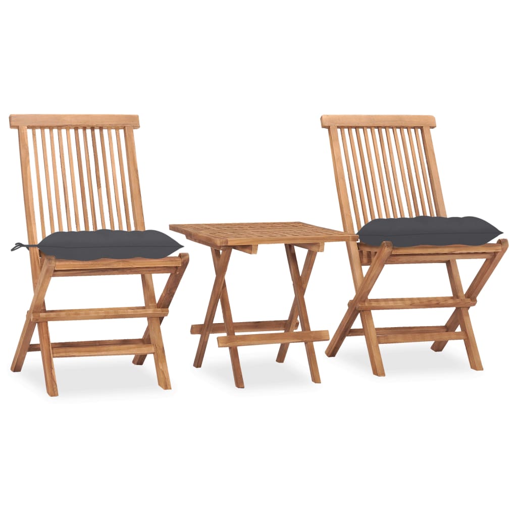 3-delige Tuinset inklapbaar met kussen massief teakhout is nu te koop bij PeponiXL, paradijselijk wonen!