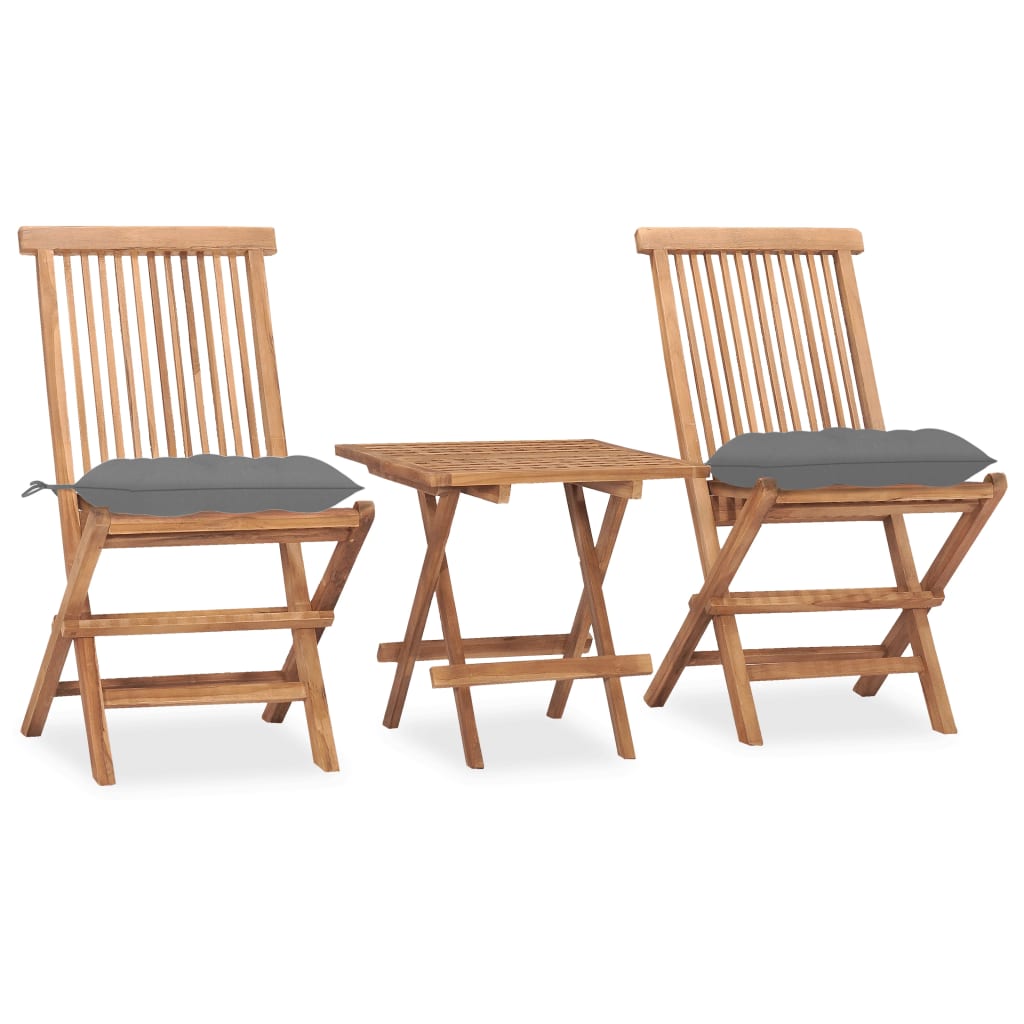 3-delige Tuinset inklapbaar met kussen massief teakhout is nu te koop bij PeponiXL, paradijselijk wonen!