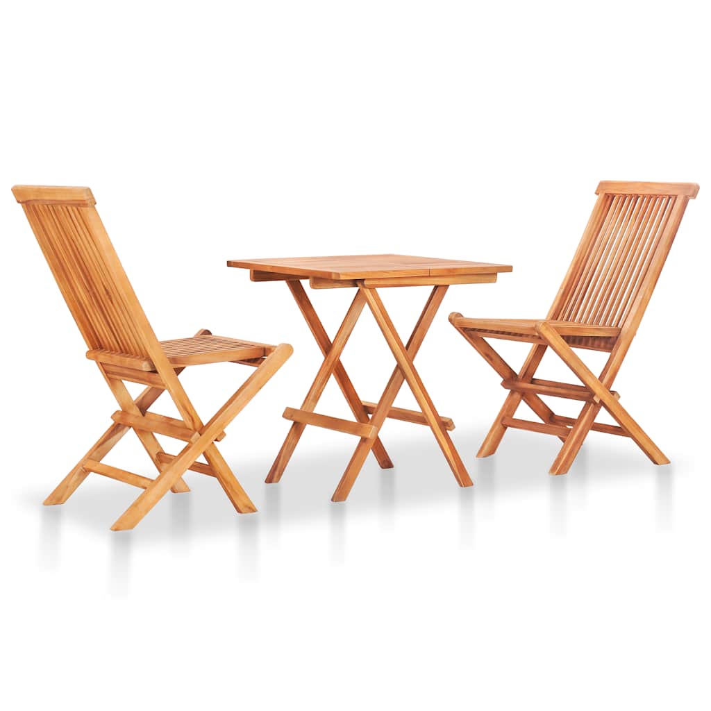 3-delige Bistroset met crèmekleurige kussens massief teakhout is nu te koop bij PeponiXL, paradijselijk wonen!