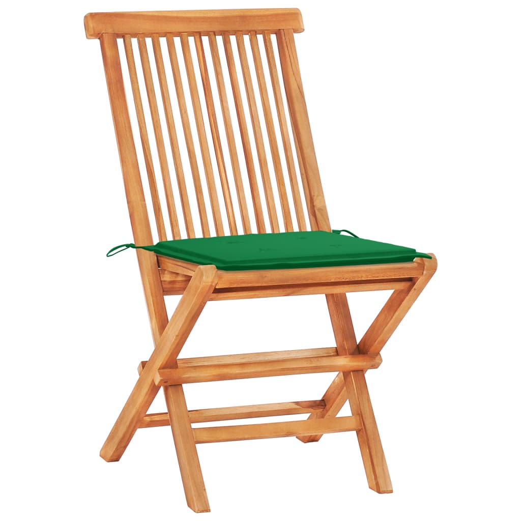 3-delige Bistroset met groene kussens massief teakhout is nu te koop bij PeponiXL, paradijselijk wonen!