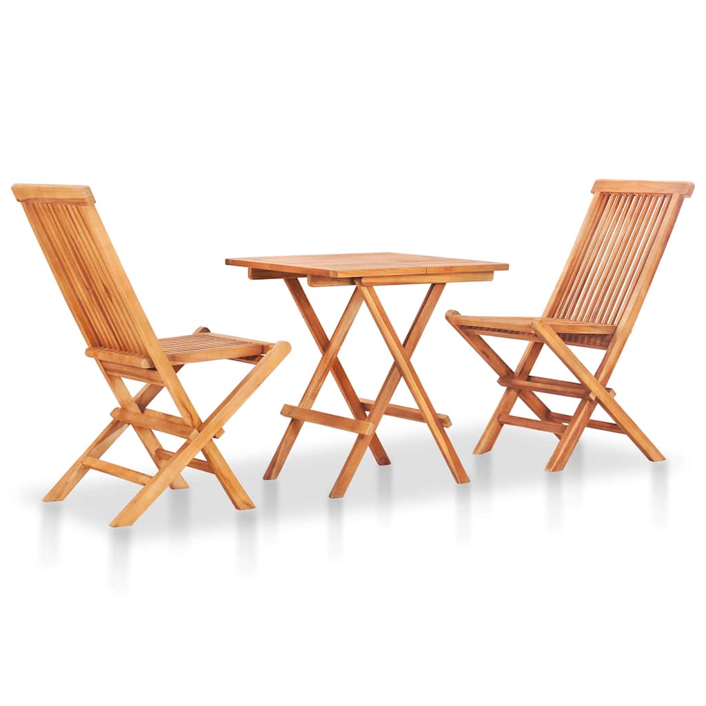 3-delige Bistroset met taupe kussens massief teakhout is nu te koop bij PeponiXL, paradijselijk wonen!