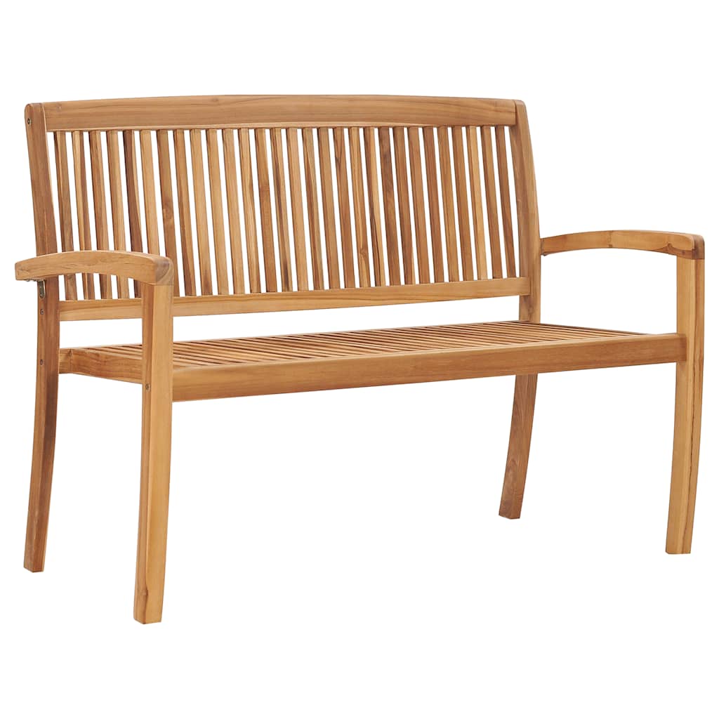 Tuinbank stapelbaar met kussen 128,5 cm massief teakhout is nu te koop bij PeponiXL, paradijselijk wonen!