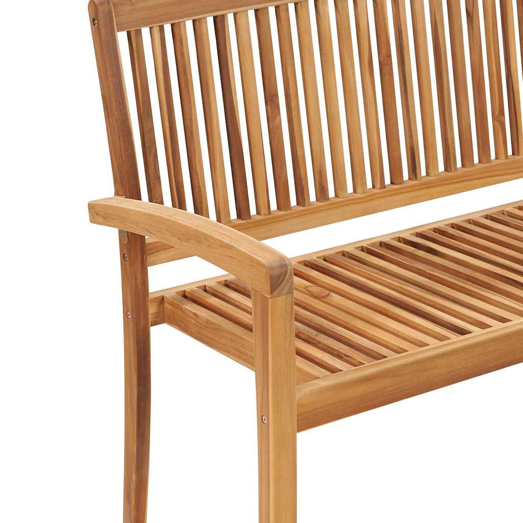 Tuinbank stapelbaar met kussen 128,5 cm massief teakhout is nu te koop bij PeponiXL, paradijselijk wonen!
