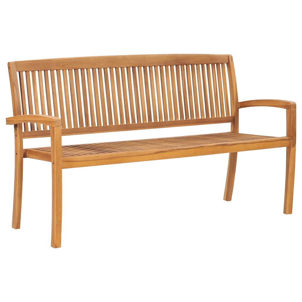 Tuinbank stapelbaar met kussen 159 cm massief teakhout is nu te koop bij PeponiXL, paradijselijk wonen!